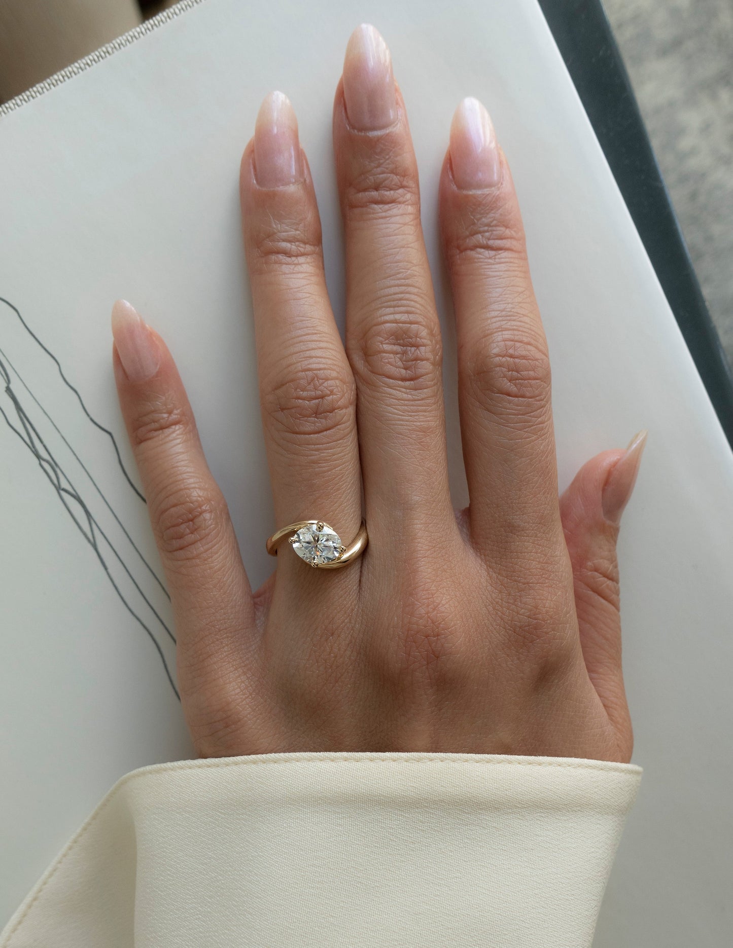 1.0 -1.50 CT Oval Cut Lab Grown Diamond Solitaire Engagement Ring