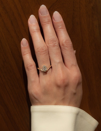 1.0 -2.0 CT Oval Cut Lab Grown Diamond Solitaire Engagement Ring