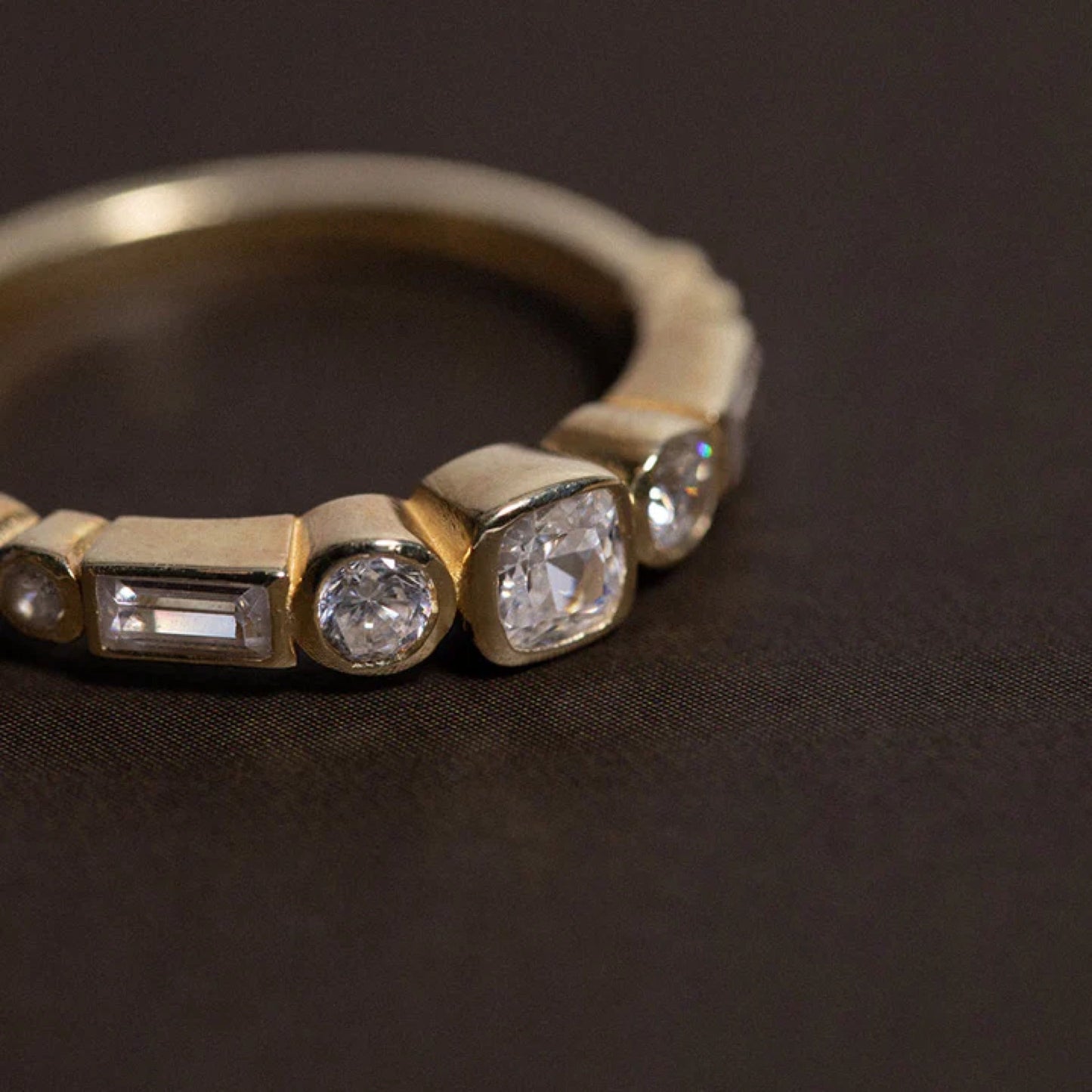 1.0 TCW Round, Baguette & Cushion Lab Grown Diamond Wedding Band
