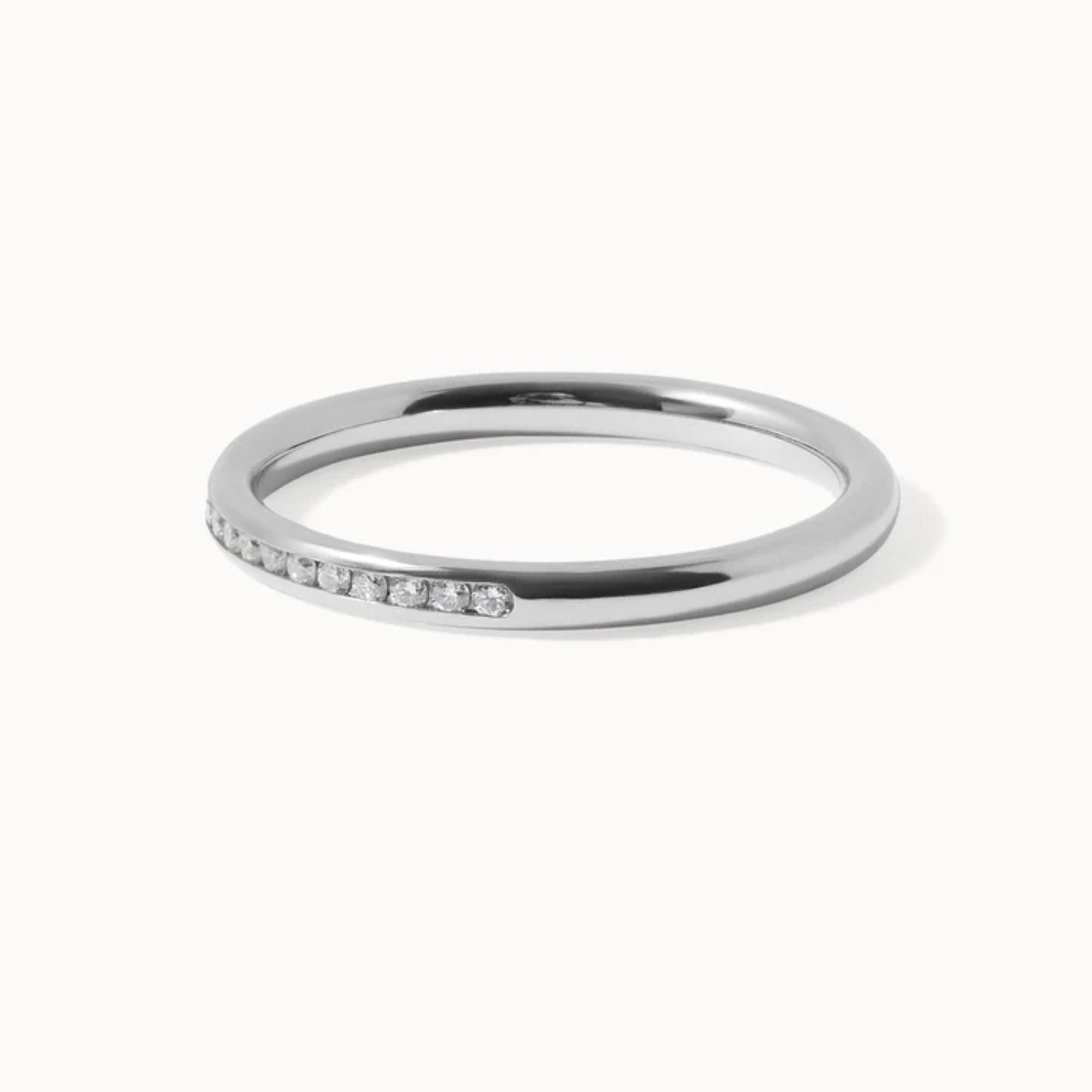 0.40 TCW Round Lab Grown Diamond Half Eternity Wedding Band