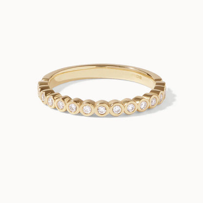 0.19 TCW Round Diamond Bezel Half Eternity Wedding Band
