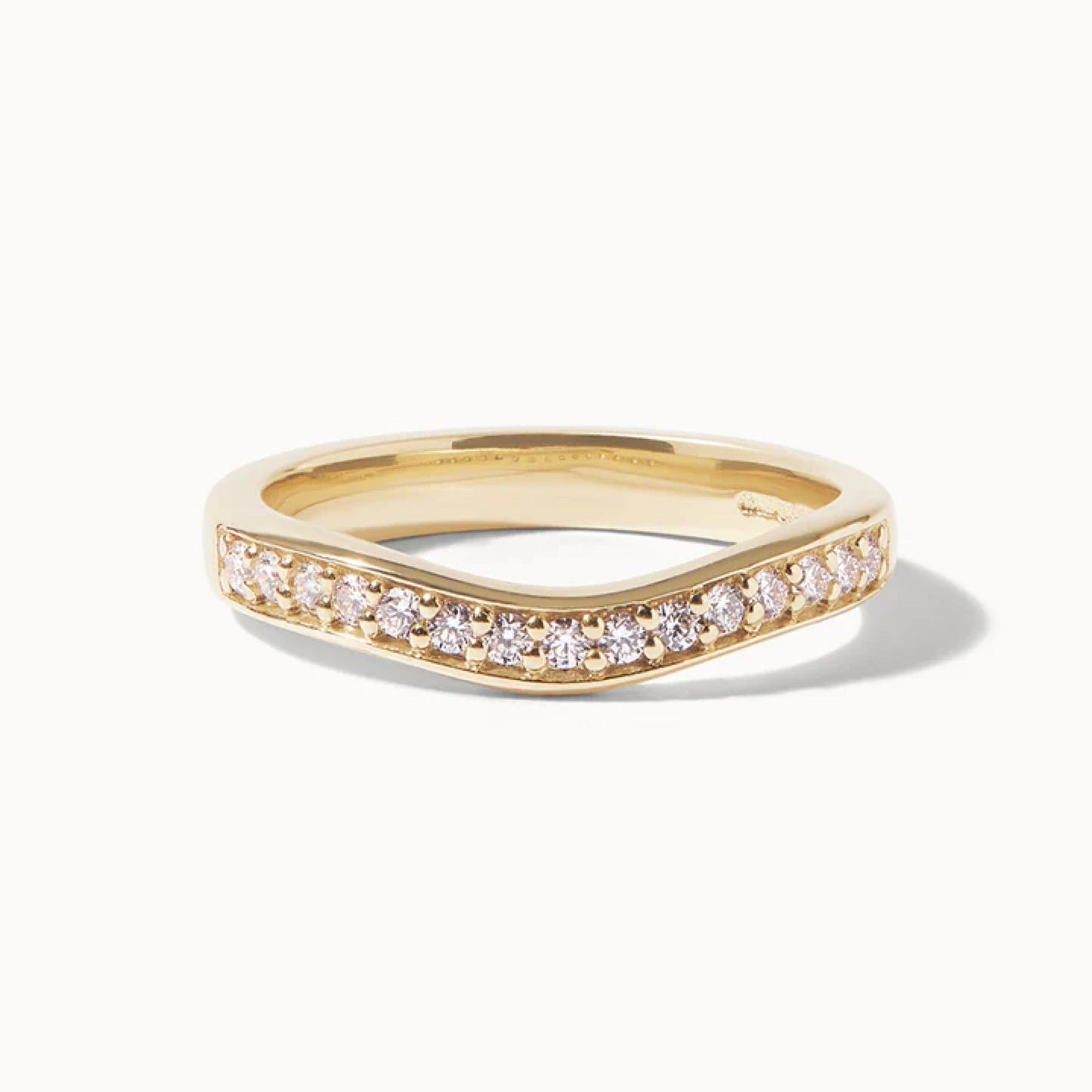 0.23 TCW Round Lab Grown Diamond Curved Wedding Band