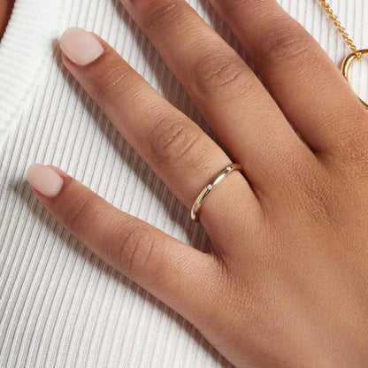 0.2 TCW Round Diamond Flush Wedding Band