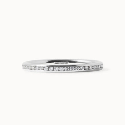 0.40 TCW Round Lab Grown Diamond Half Eternity Wedding Band