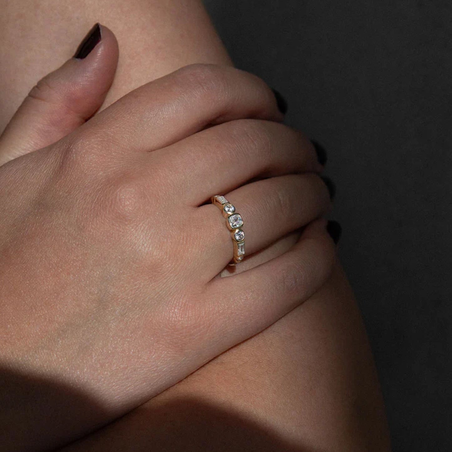 1.0 TCW Round, Baguette & Cushion Lab Grown Diamond Wedding Band