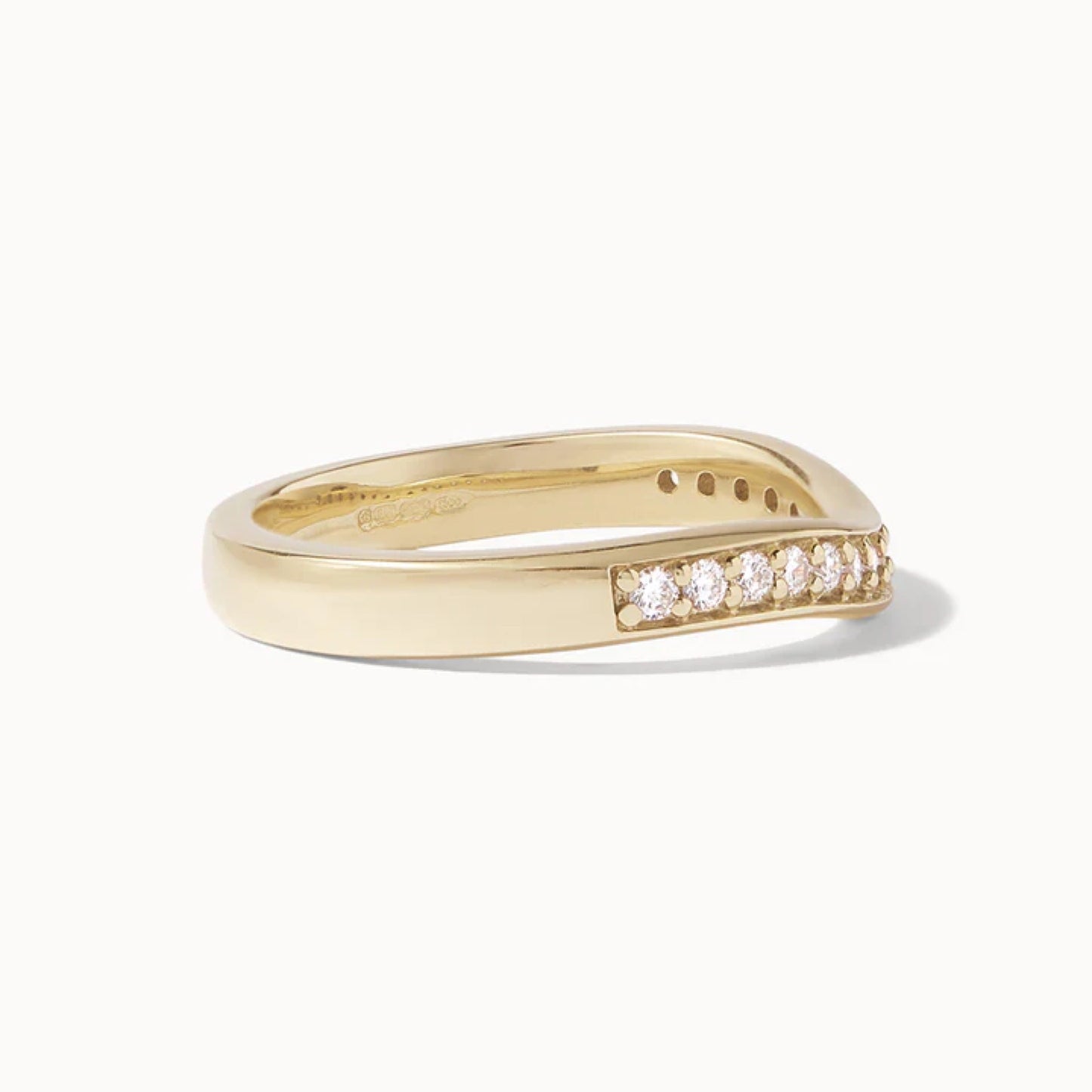 0.23 TCW Round Lab Grown Diamond Curved Wedding Band
