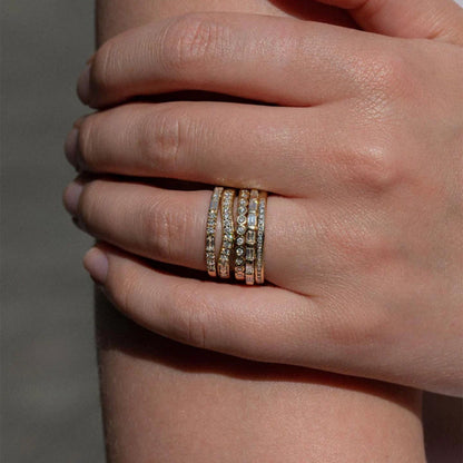 0.23 TCW Round Lab Grown Diamond Curved Wedding Band