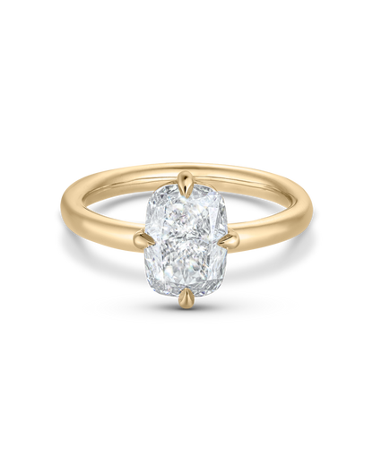 Adele- Elongated Cushion Compass Prong Solitaire Style Lab Grown Diamond Engagement Ring
