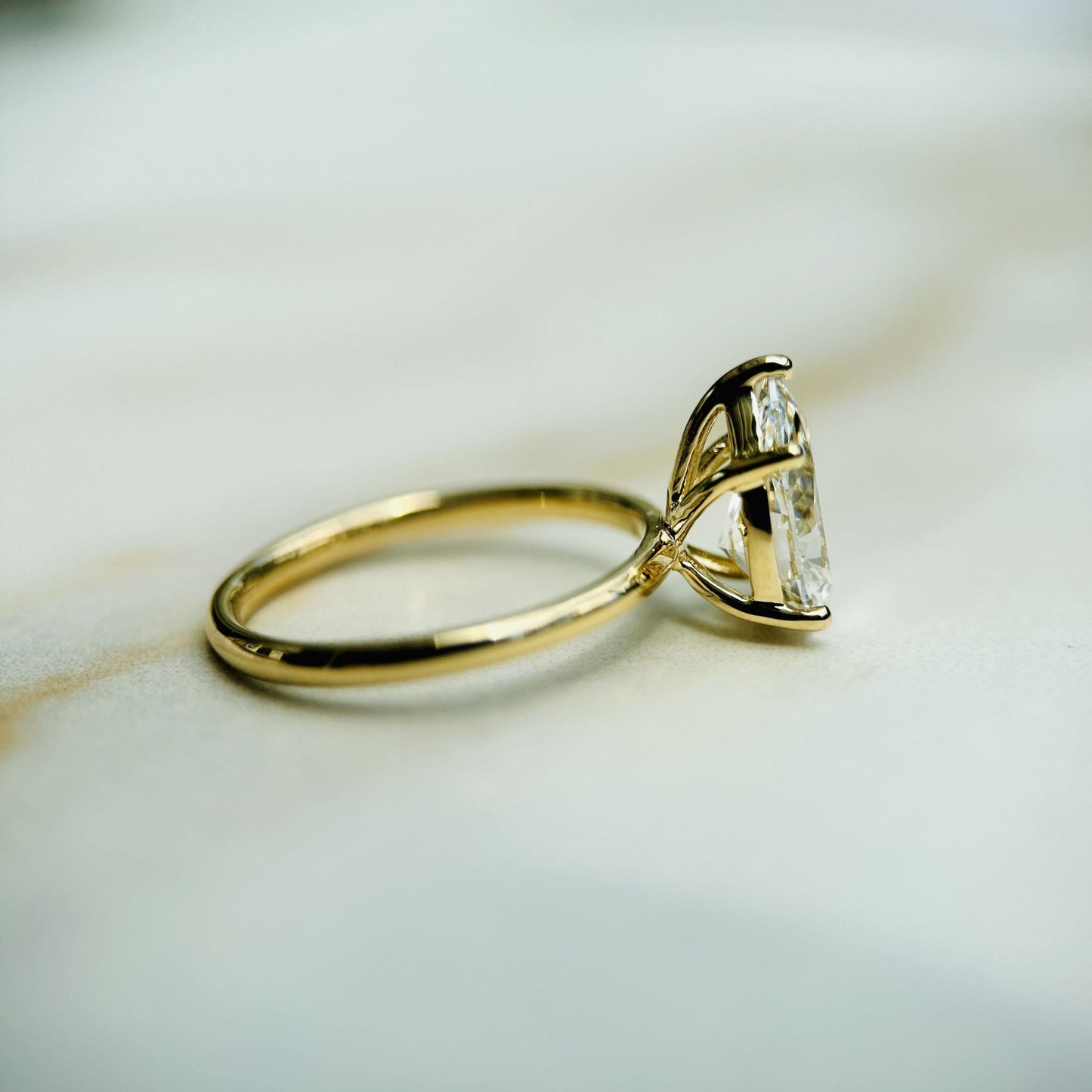 1.50 CT Pear E/VS1 CVD Diamond Solitaire Engagement Ring