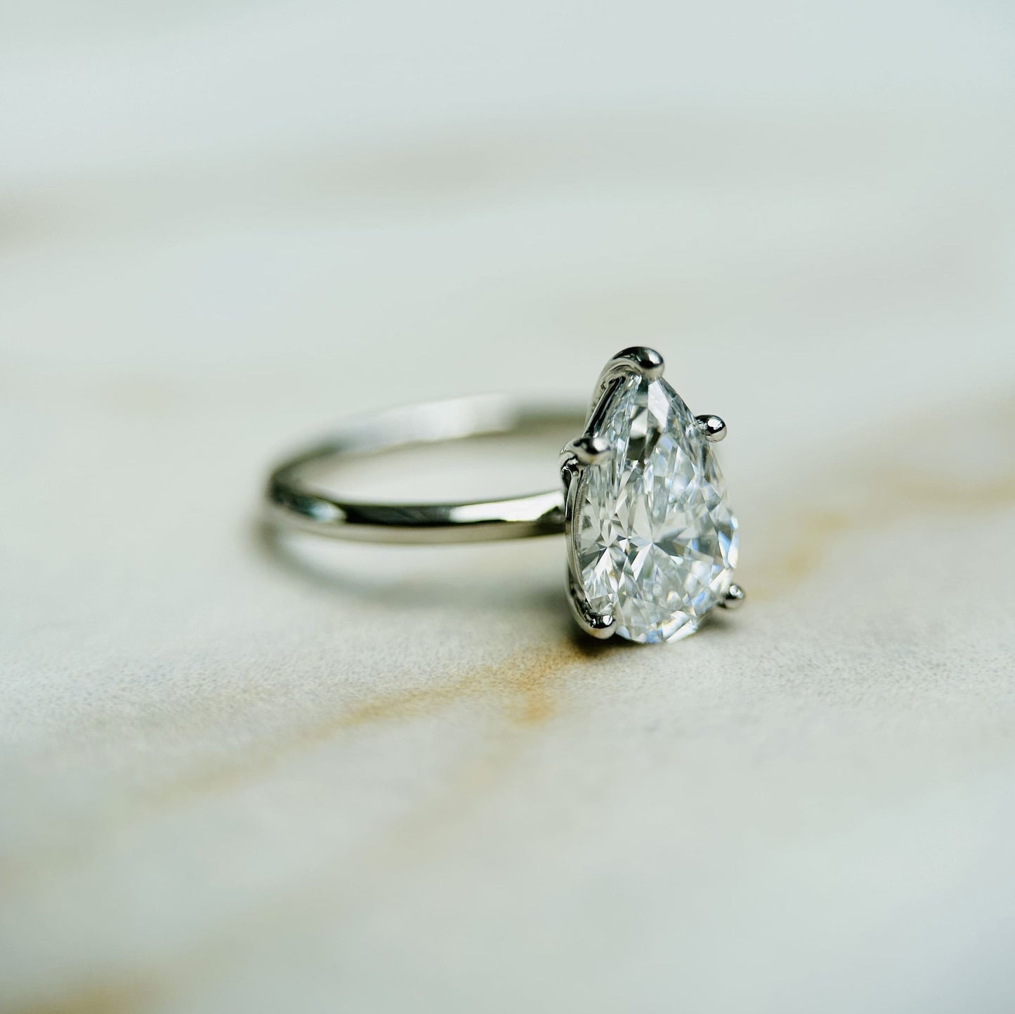 1.50 CT Pear E/VS1 CVD Diamond Solitaire Engagement Ring