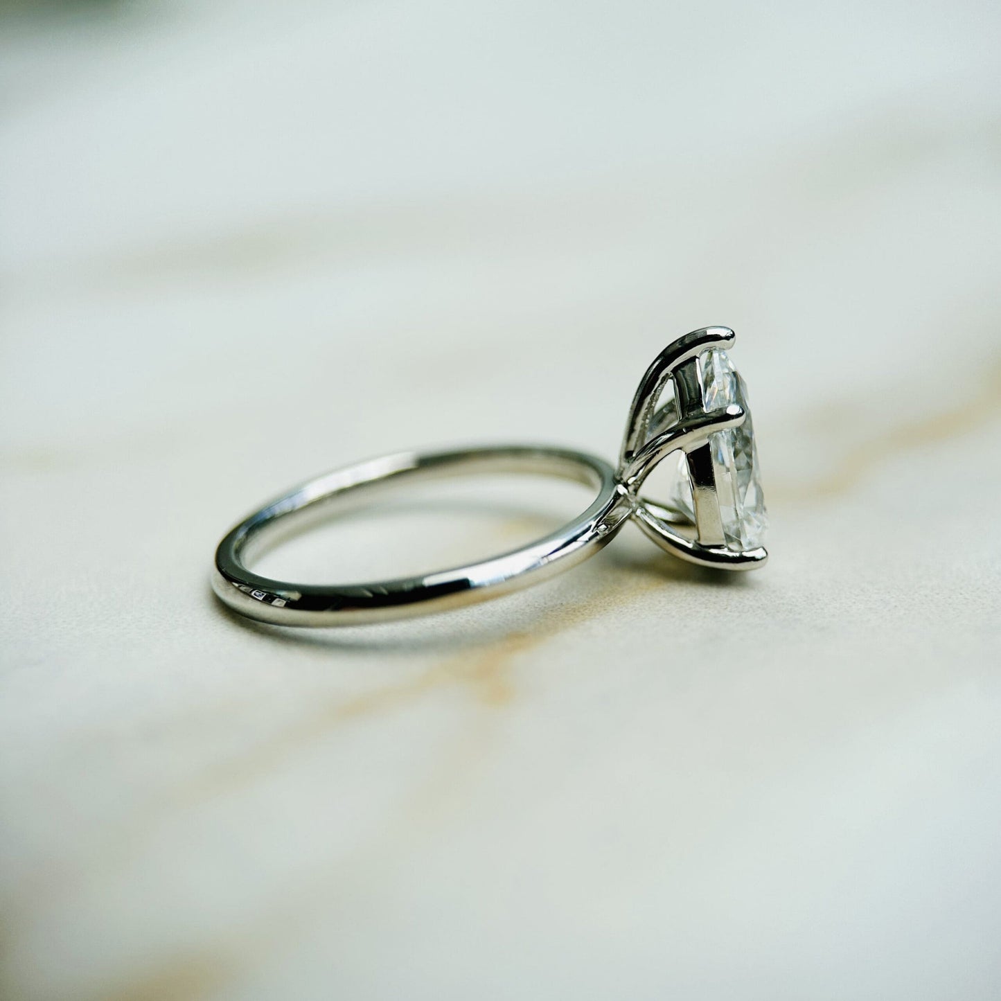 1.50 CT Pear E/VS1 CVD Diamond Solitaire Engagement Ring