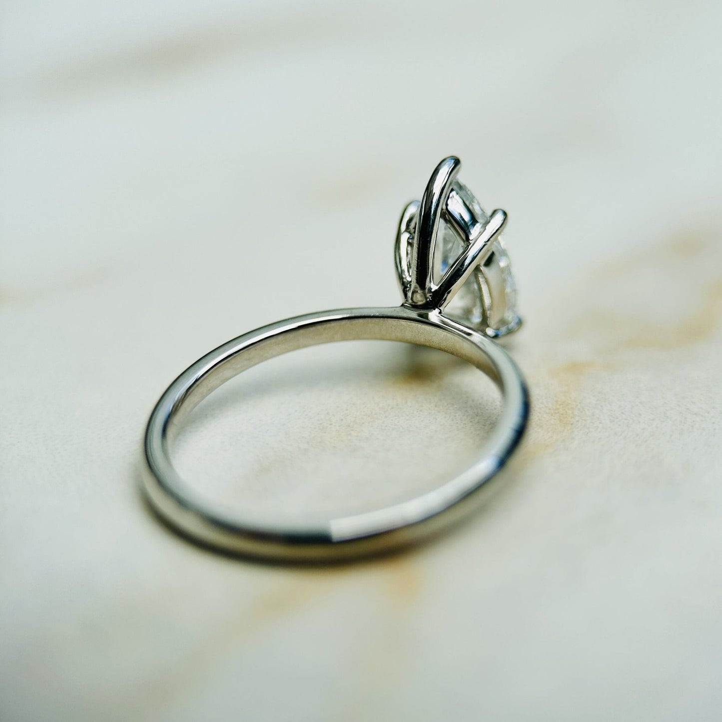 1.50 CT Pear E/VS1 CVD Diamond Solitaire Engagement Ring