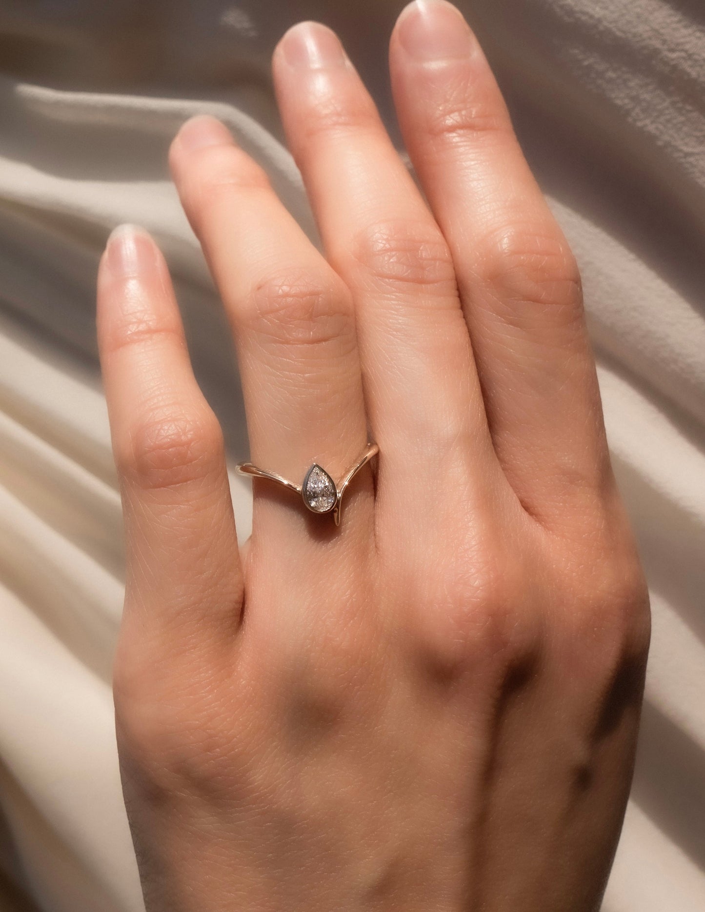 0.50 -1.50 CT Pear Cut Lab Grown Diamond Solitaire Engagement Ring