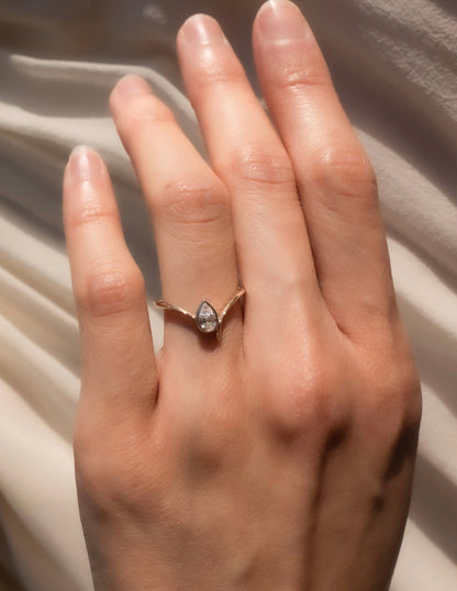 0.50 -1.50 CT Pear Cut Lab Grown Diamond Solitaire Engagement Ring