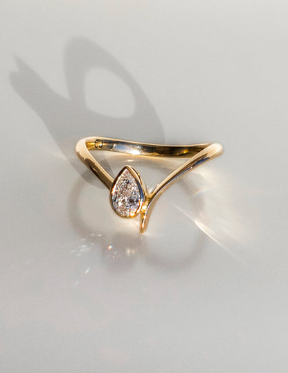 0.50 -1.50 CT Pear Cut Lab Grown Diamond Solitaire Engagement Ring