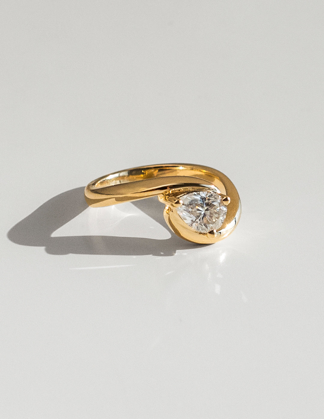0.75-1.50 CT Pear Cut Lab Grown Diamond Solitaire Engagement Ring