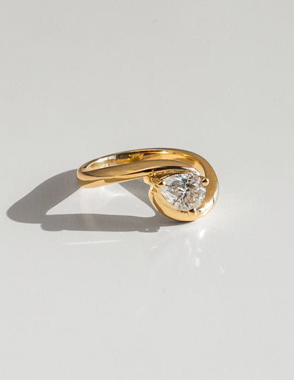 0.75-1.50 CT Pear Cut Lab Grown Diamond Solitaire Engagement Ring