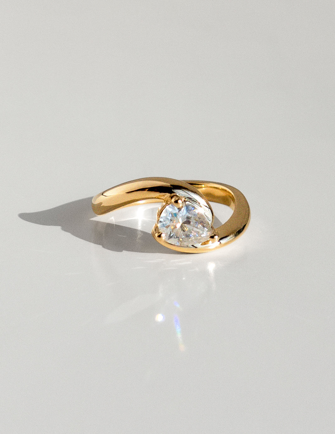 0.75-1.50 CT Pear Cut Lab Grown Diamond Solitaire Engagement Ring