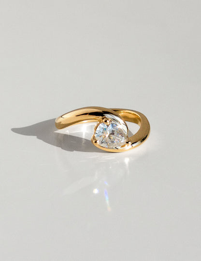 0.75-1.50 CT Pear Cut Lab Grown Diamond Solitaire Engagement Ring