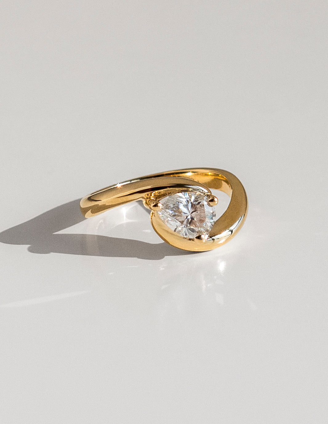 0.75-1.50 CT Pear Cut Lab Grown Diamond Solitaire Engagement Ring