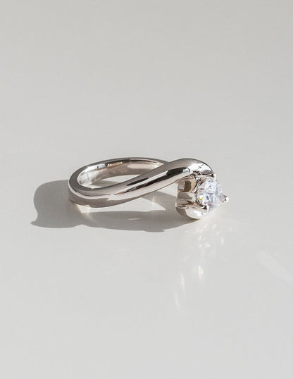 0.75-1.50 CT Pear Cut Lab Grown Diamond Solitaire Engagement Ring