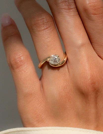 0.75-1.50 CT Pear Cut Lab Grown Diamond Solitaire Engagement Ring