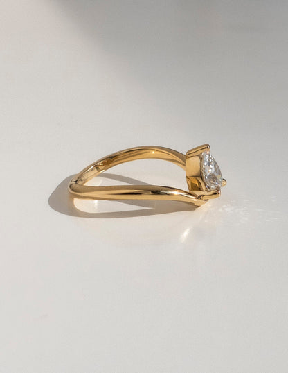 1.0 -2.0 CT Pear Cut Lab Grown Diamond Solitaire Engagement Ring