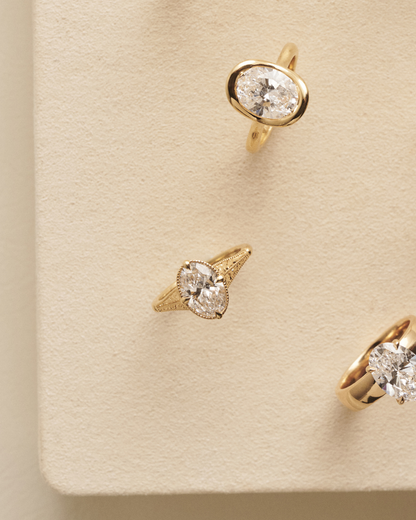 Camille- Oval Solitaire Vintage Style Lab Grown Diamond Engagement Ring