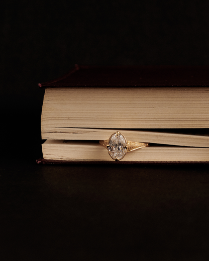 Camille- Oval Solitaire Vintage Style Lab Grown Diamond Engagement Ring