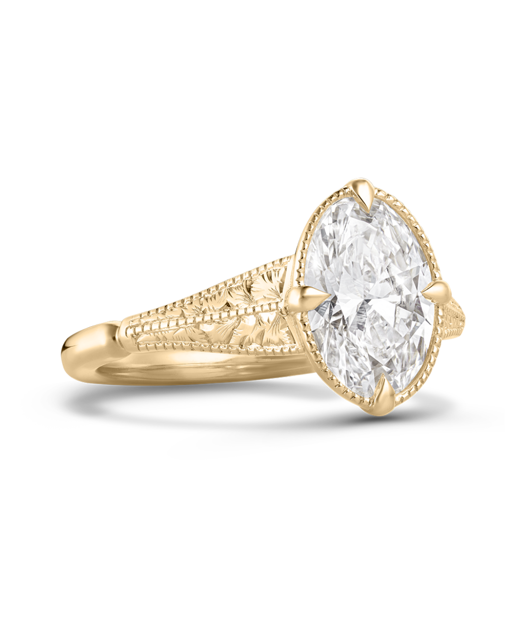 Camille- Oval Solitaire Vintage Style Lab Grown Diamond Engagement Ring