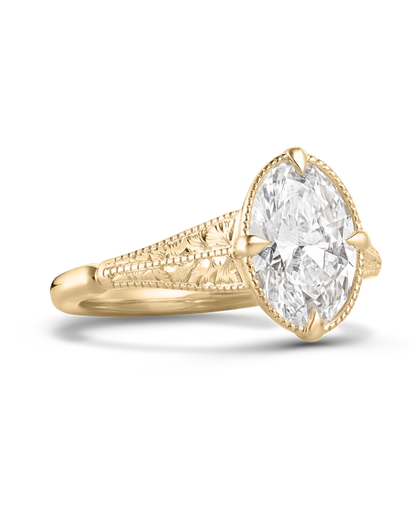 Camille- Oval Solitaire Vintage Style Lab Grown Diamond Engagement Ring