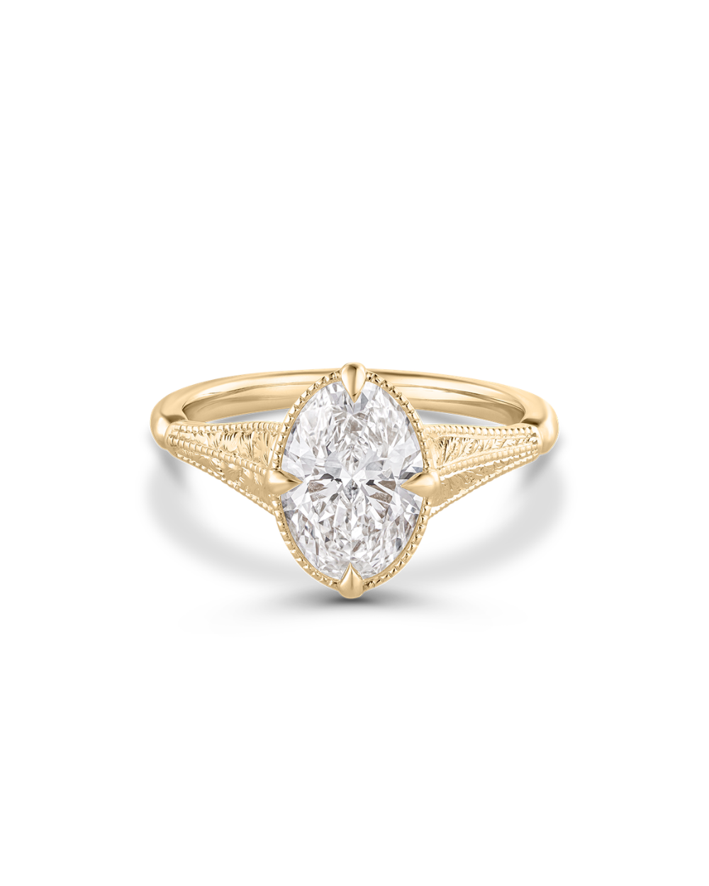 Camille- Oval Solitaire Vintage Style Lab Grown Diamond Engagement Ring