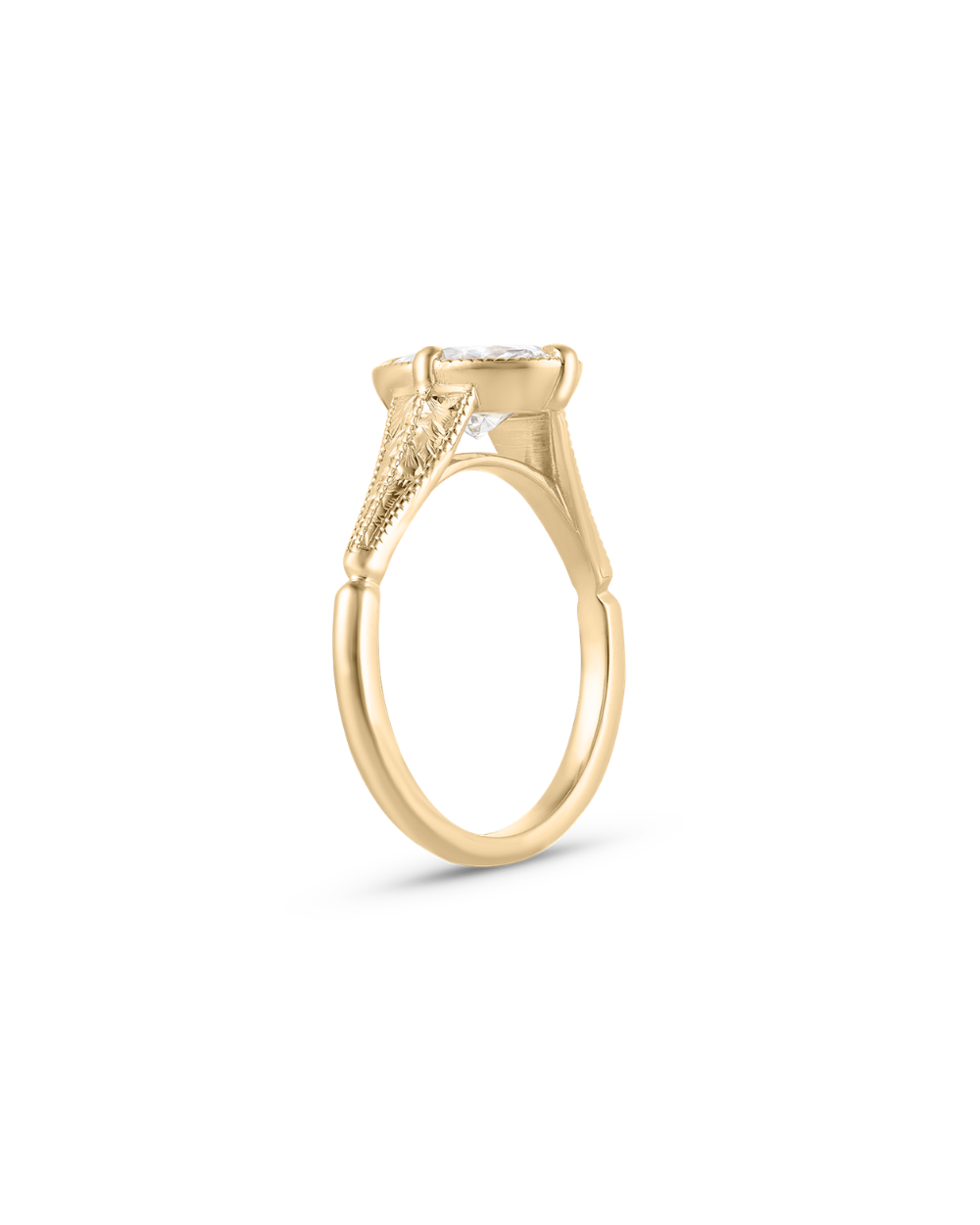 Camille- Oval Solitaire Vintage Style Lab Grown Diamond Engagement Ring