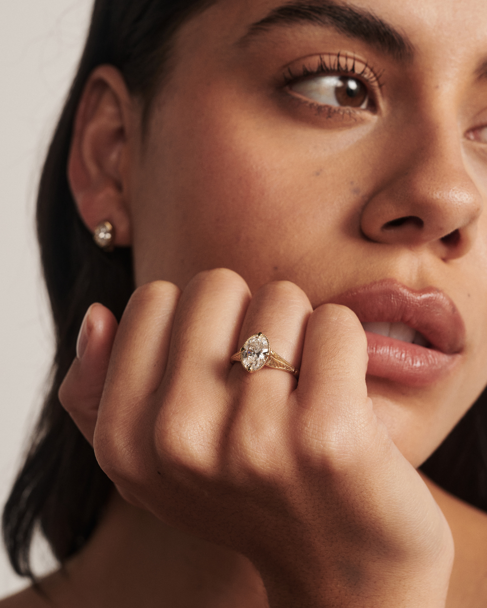 Camille- Oval Solitaire Vintage Style Lab Grown Diamond Engagement Ring