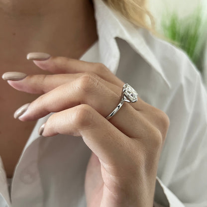 3.0-5.0 CT Square Radiant Lab Grown Diamond Solitaire Engagement Ring