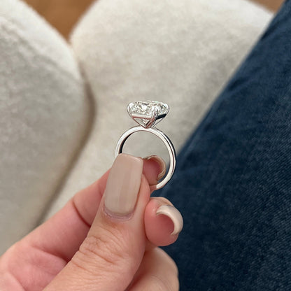 3.0-5.0 CT Square Radiant Lab Grown Diamond Solitaire Engagement Ring