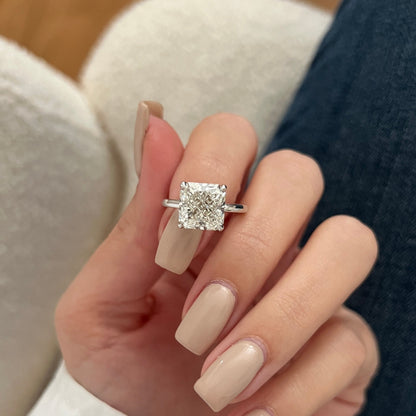 3.0-5.0 CT Square Radiant Lab Grown Diamond Solitaire Engagement Ring