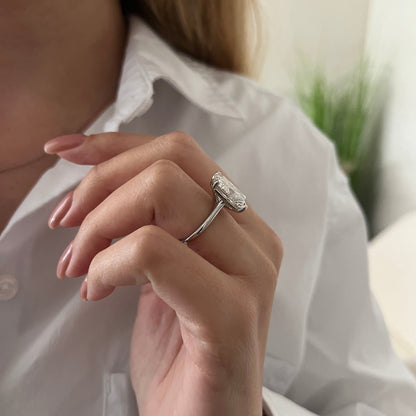3.0-5.0 CT Radiant Cut Lab Grown Diamond solitaire Engagement Ring