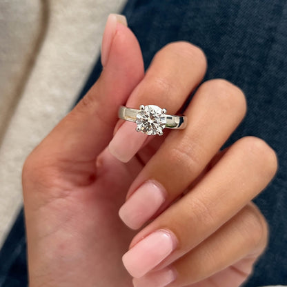 1.0-3.0 CT Round Cut Lab Grown Diamond solitaire Engagement Ring
