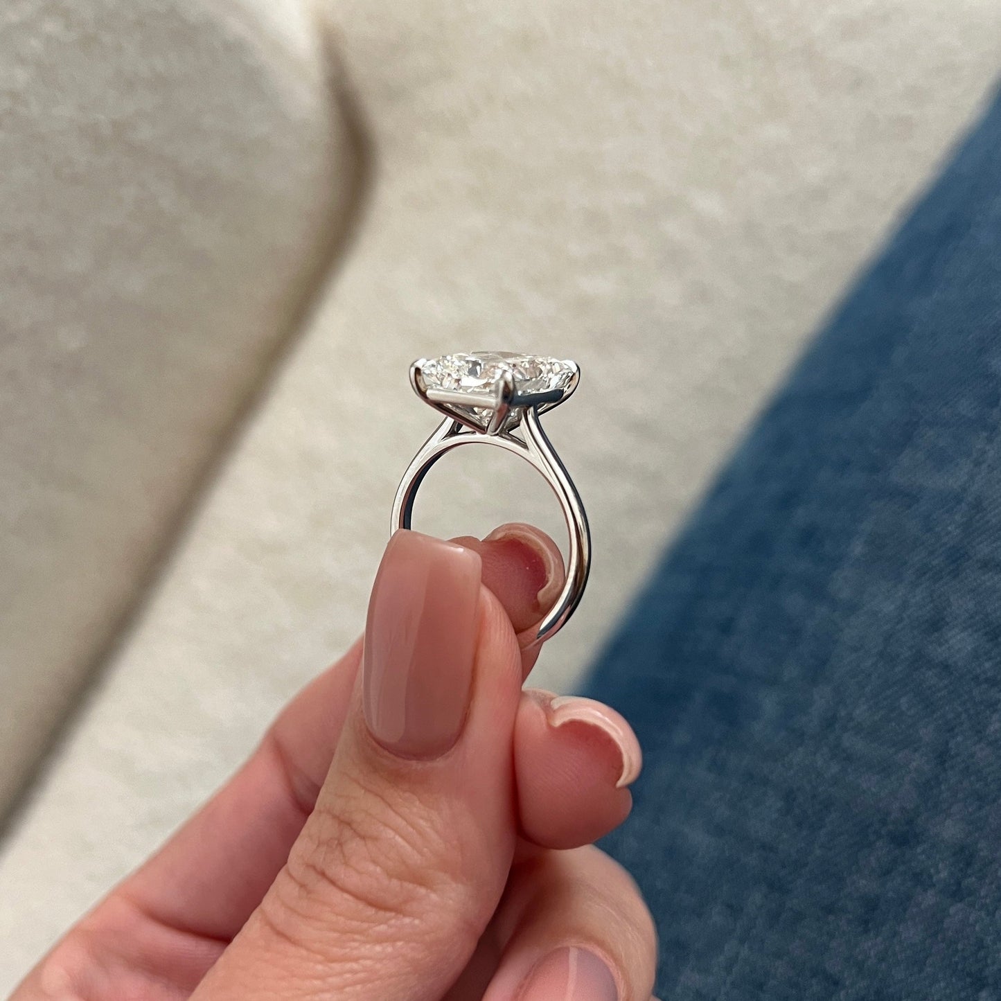 3.0-5.0 CT Radiant Cut Lab Grown Diamond solitaire Engagement Ring