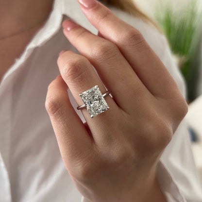 3.0-5.0 CT Radiant Cut Lab Grown Diamond solitaire Engagement Ring