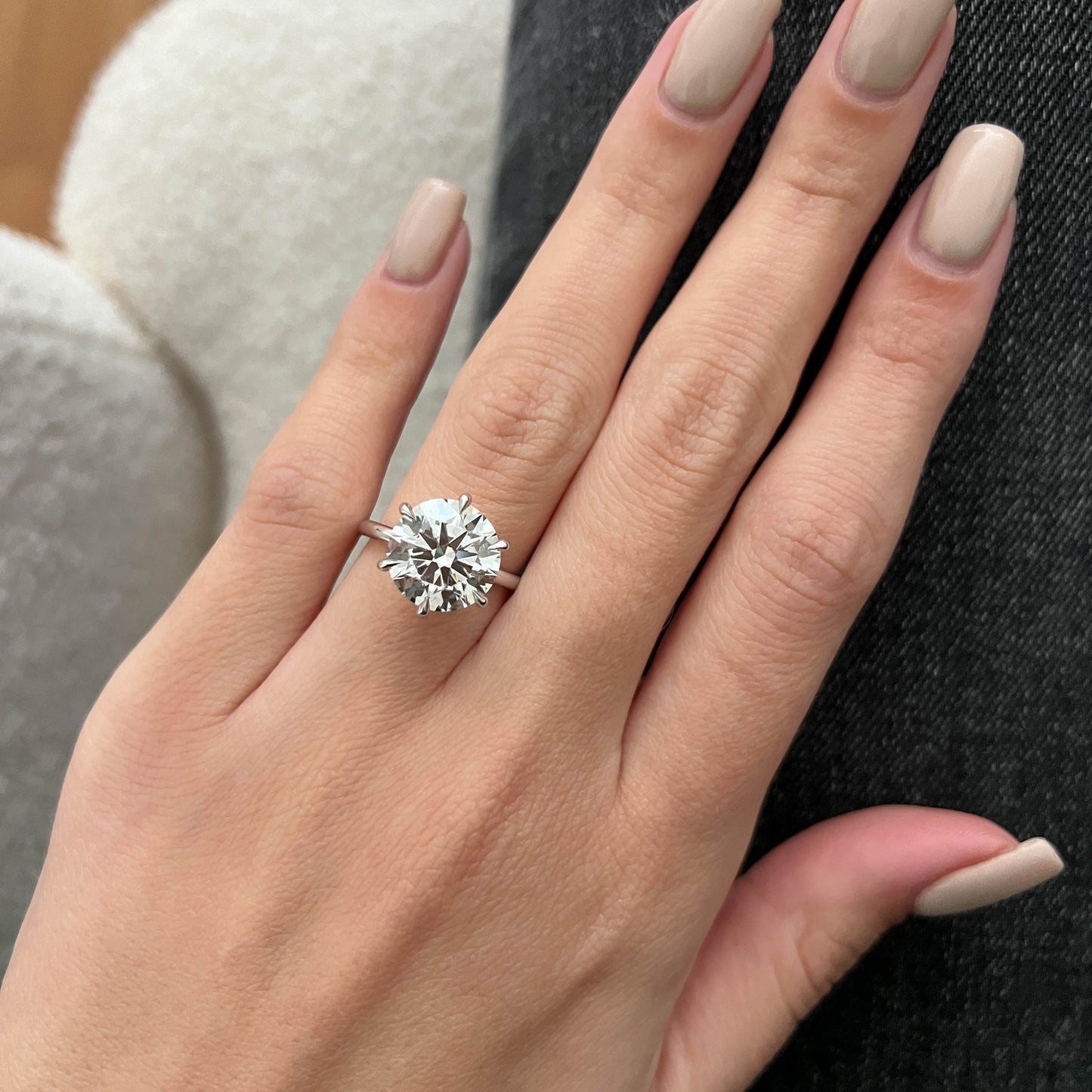 1.0-3.0 CT Round Cut Lab Grown Diamond solitaire Engagement Ring