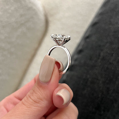 1.0-3.0 CT Round Cut Lab Grown Diamond solitaire Engagement Ring