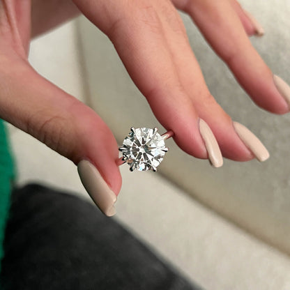 1.0-3.0 CT Round Cut Lab Grown Diamond solitaire Engagement Ring