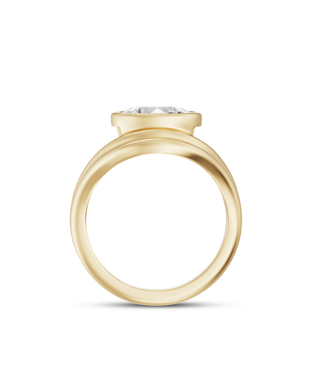 Callista- Oval Bezel Curved Style Lab Grown Diamond Engagement Ring