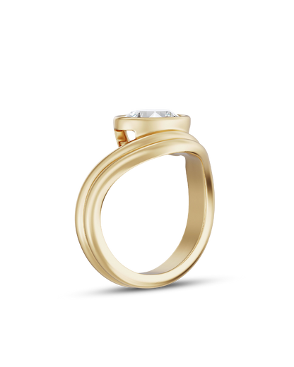 Callista- Oval Bezel Curved Style Lab Grown Diamond Engagement Ring
