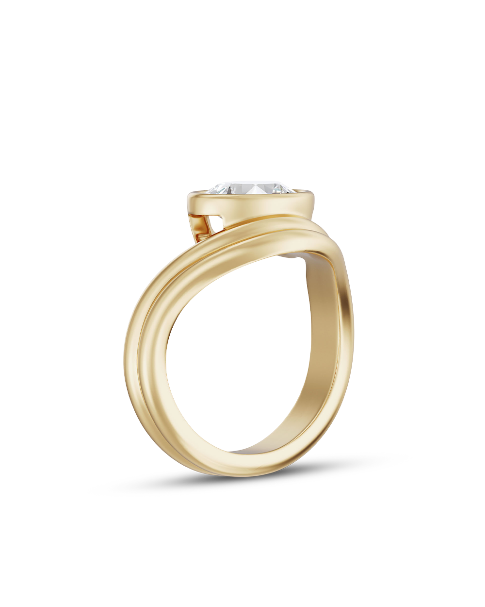 Monique- Oval Curved Signet Style Lab Grown Diamond Engagement Ring