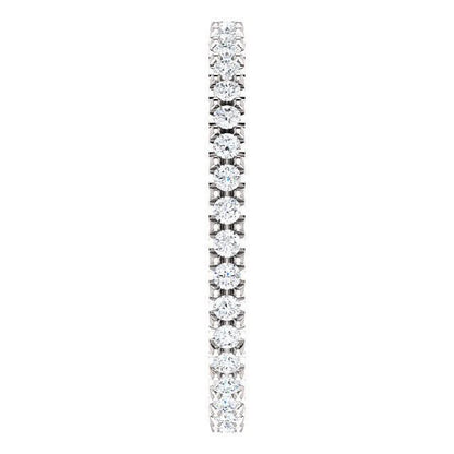 Full Eternity Wedding Band with 1.50 TCW Round Cut Moissanite