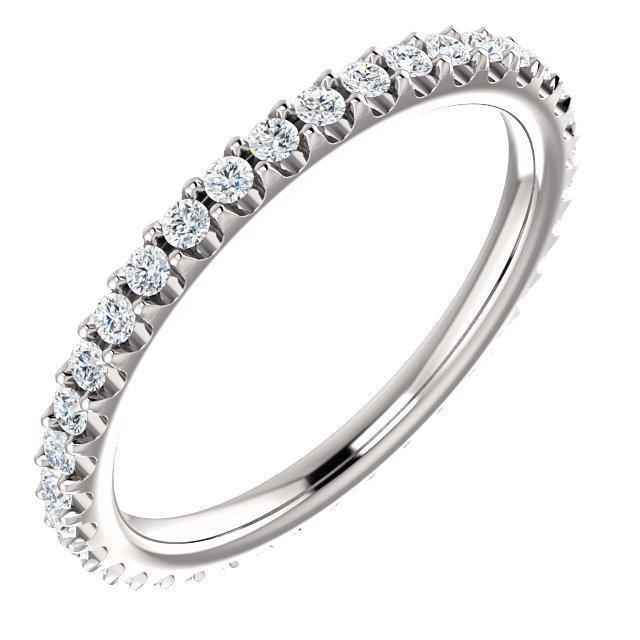 Full Eternity Wedding Band with 1.50 TCW Round Cut Moissanite