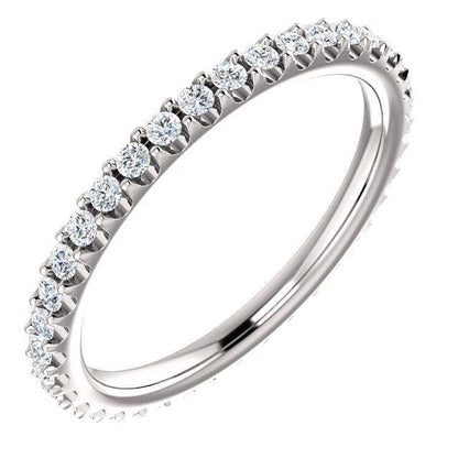 Full Eternity Wedding Band with 1.50 TCW Round Cut Moissanite